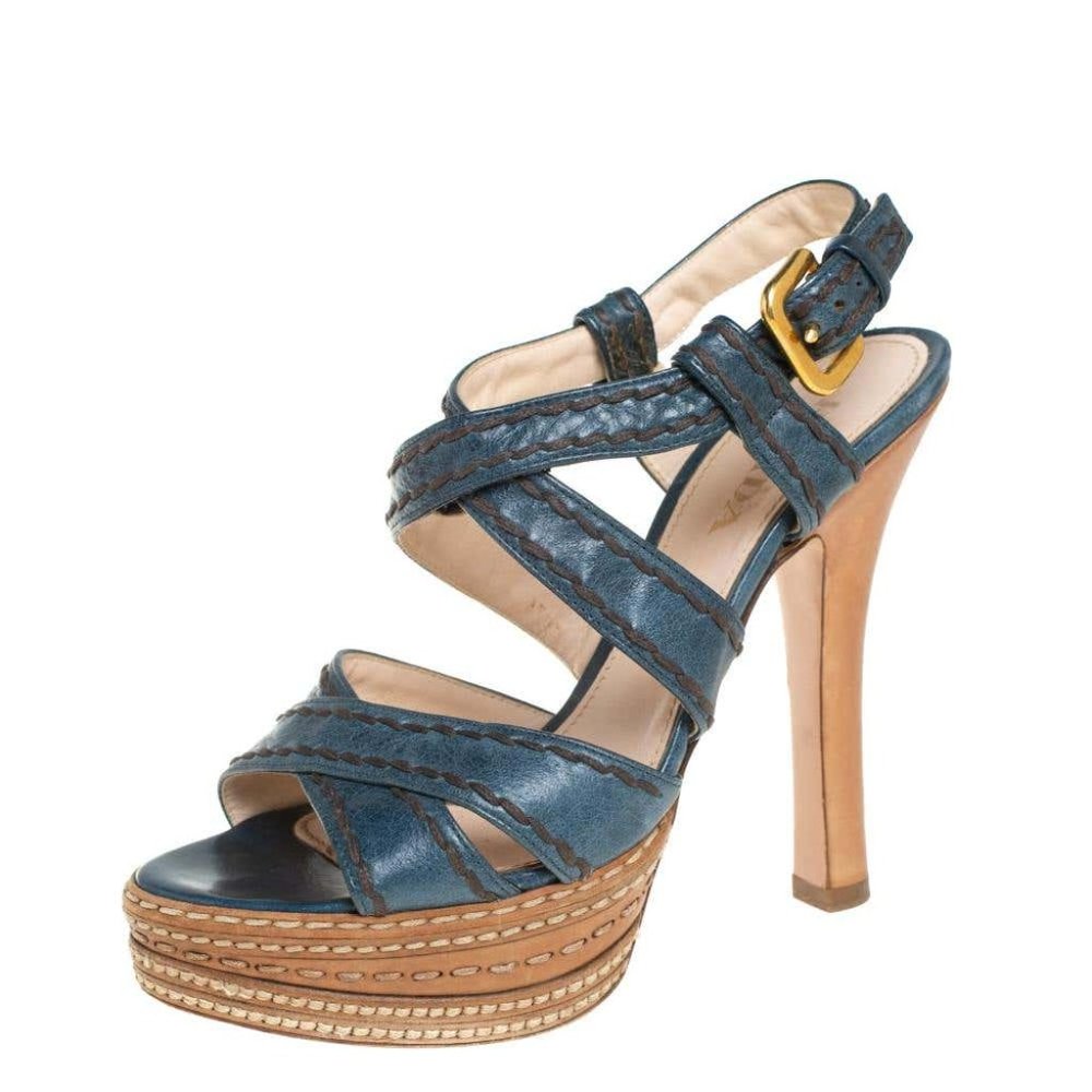 Prada Leather Platform Sandals